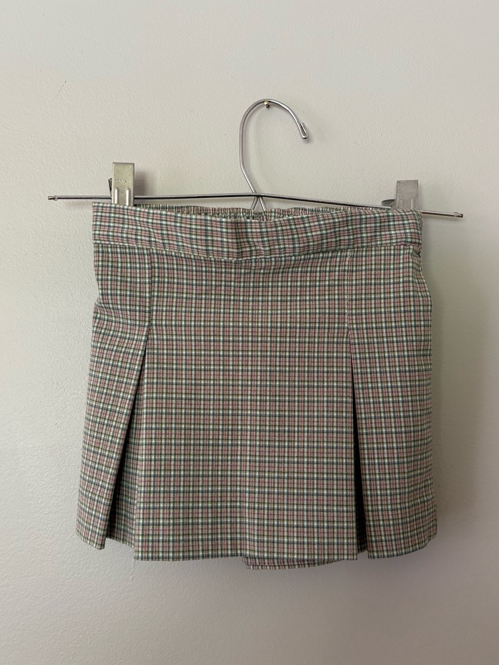 VTG OshKosh B'gosh Green and Pink Plaid Mini Skirt